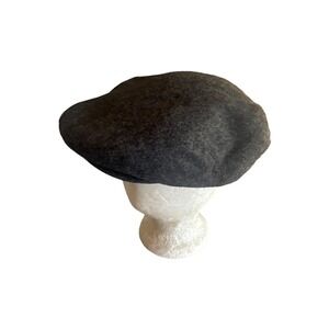 Perry Ellis Portfolio Gray Felt Wool Newsboy Driving Flat Cap Hat One Size